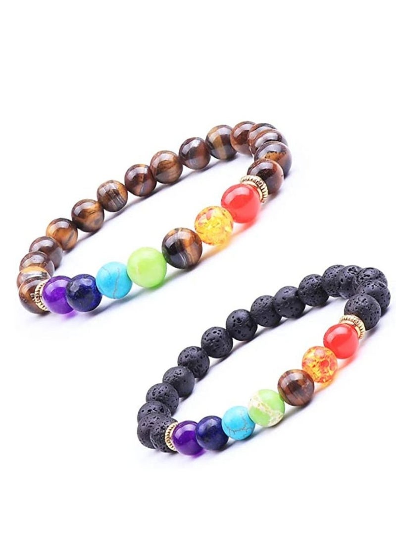 7 Chakra Bracelets Energy Healing Gemstone Bracelet for Yoga Meditation Energy Balancing Bracelet - Image 2