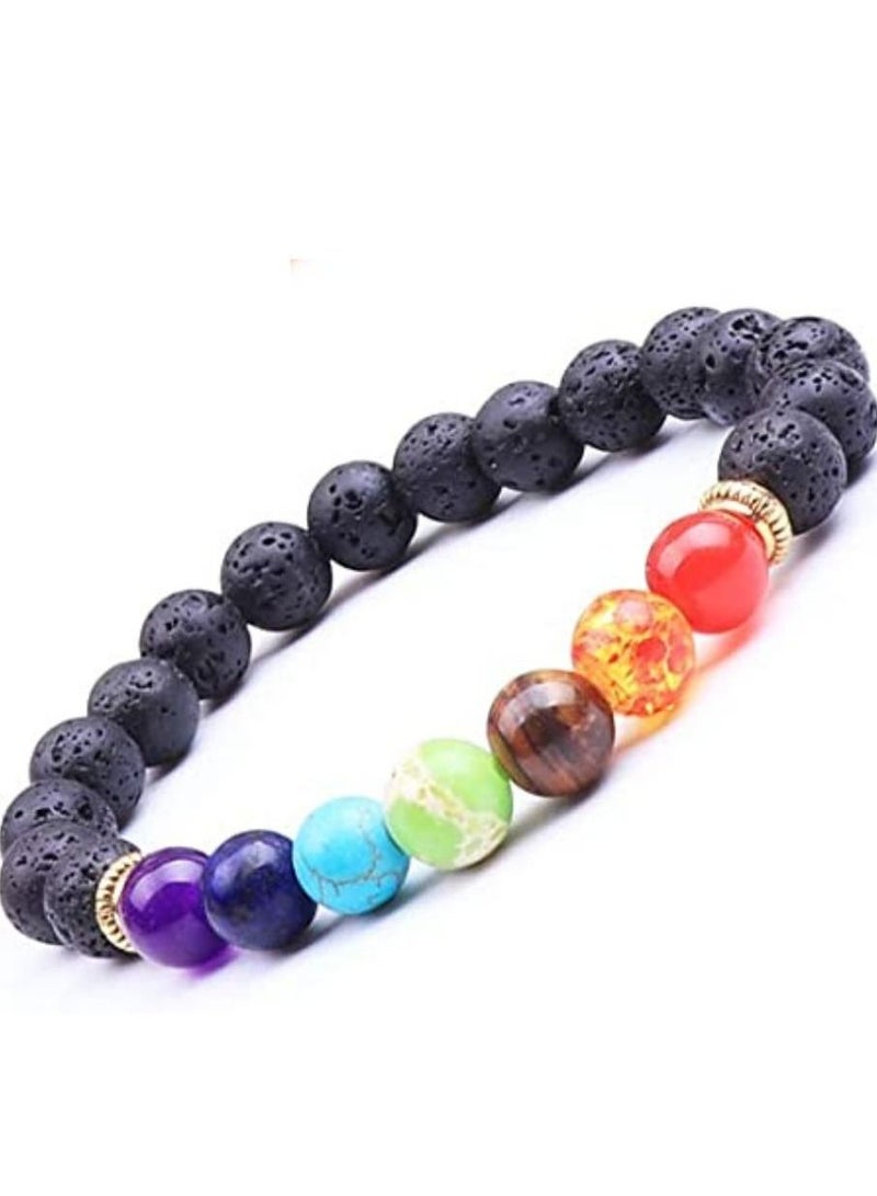 7 Chakra Bracelets Energy Healing Gemstone Bracelet for Yoga Meditation Energy Balancing Bracelet - Image 1