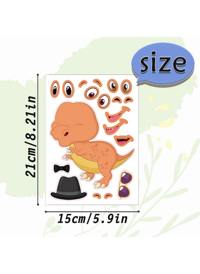 DaiUni 24 Sheets 8.27''×5.9'' Make Your Own Stickers For Kids Toddlers Make A Face Stickers Mix And Match With Unicorn Dinosaur Horse And Sea Animals For Kids Party Favors Activities  - Image 5