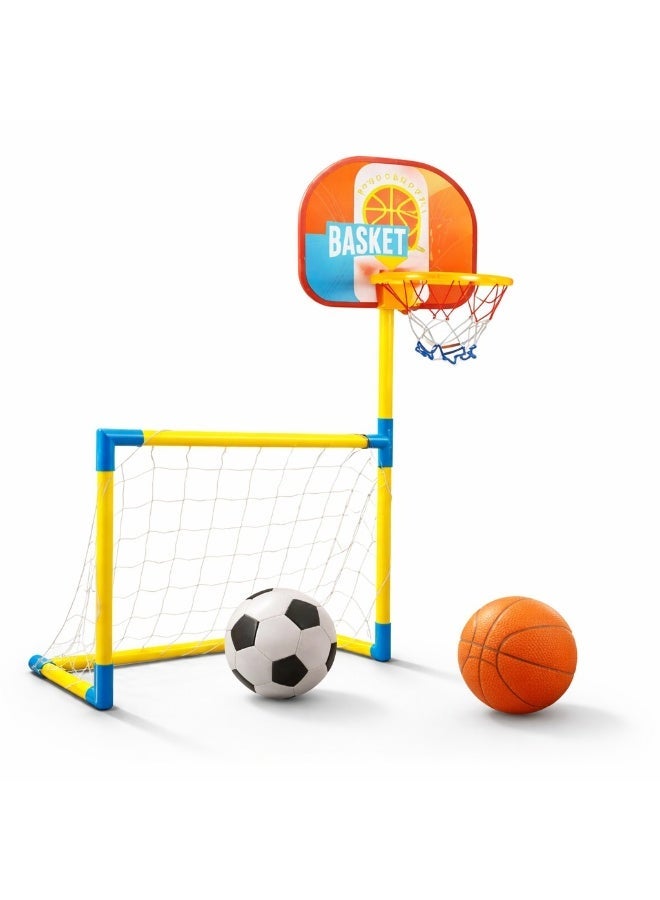 Complex Kids 2-in-1 Sports Play Set (Soccer Goal + Basketball Hoop) - Image 1