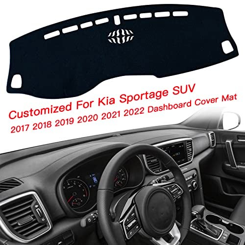 KEEGTBOX Dash Mat Cover Custom Interior Center Console Compatible with Kia Sportage SUV 2017 2018 2019 2020 2021 2022 Dashboard mat Covers Accessories (Black Trim) - Image 2