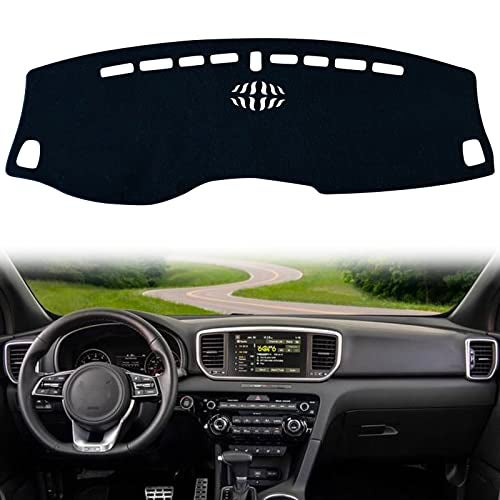 KEEGTBOX Dash Mat Cover Custom Interior Center Console Compatible with Kia Sportage SUV 2017 2018 2019 2020 2021 2022 Dashboard mat Covers Accessories (Black Trim) - Image 1