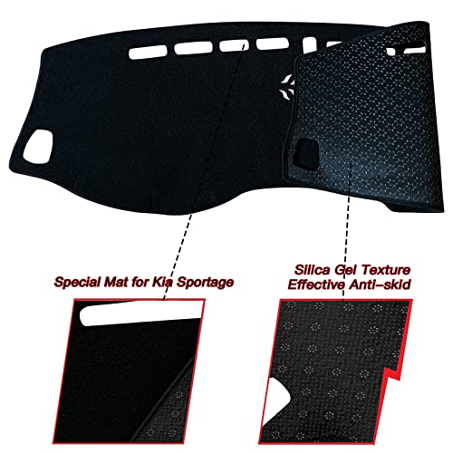 KEEGTBOX Dash Mat Cover Custom Interior Center Console Compatible with Kia Sportage SUV 2017 2018 2019 2020 2021 2022 Dashboard mat Covers Accessories (Black Trim) - Image 3