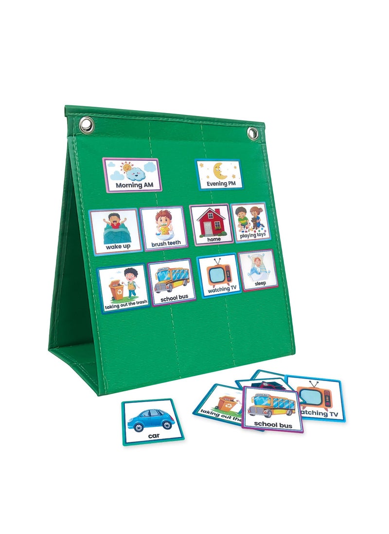 Children Visual Schedule Daily Work Schedule Kids Visual Schedule Calendar Green 