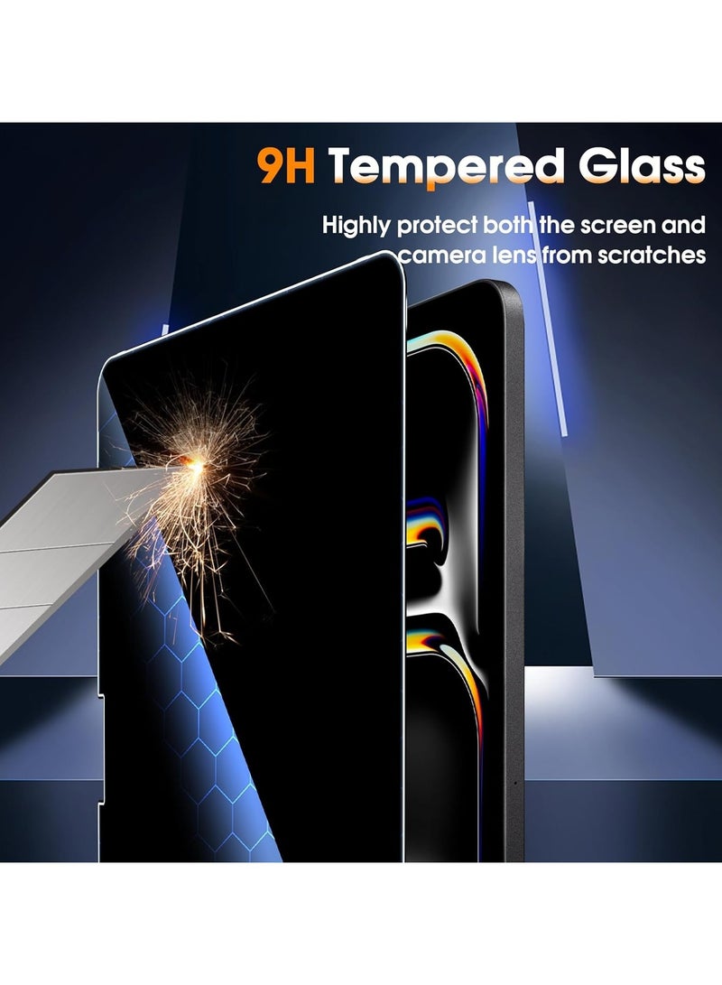 عام [1 عبوة] واقي شاشة للخصوصية متوافق مع آي باد برو 11 بوصة (إم 4) 2024 ، زجاج مقسى مضاد للتجسس ، صلابة 9 ساعات مضاد للخدش - Image 3