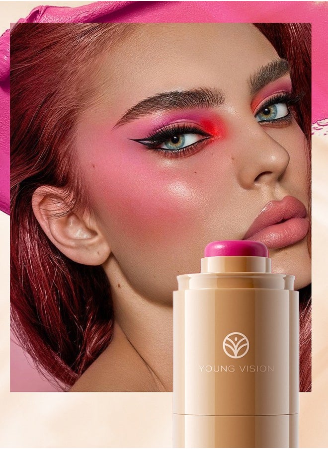 Pocket Blush 04, Long Lasting Smooth Lipstick Blush Stick, Matte Highly Chroma Blusher Paste, Waterproof Blusher Cream - 7.5G