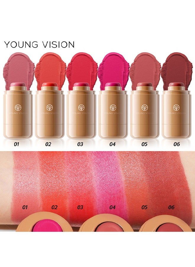 Pocket Blush 04, Long Lasting Smooth Lipstick Blush Stick, Matte Highly Chroma Blusher Paste, Waterproof Blusher Cream - 7.5G