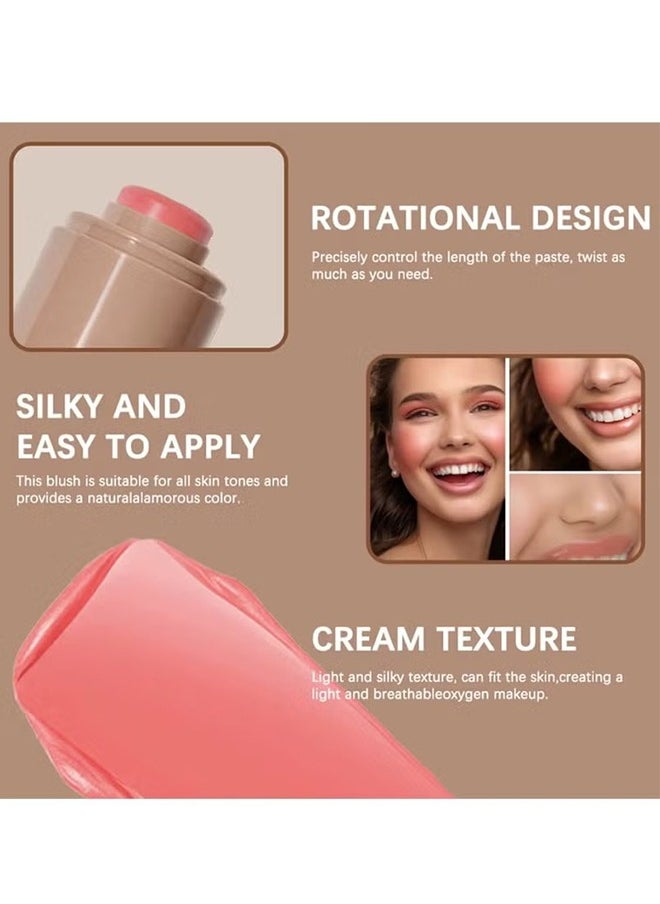 Pocket Blush 04, Long Lasting Smooth Lipstick Blush Stick, Matte Highly Chroma Blusher Paste, Waterproof Blusher Cream - 7.5G