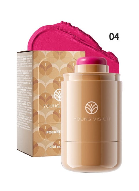Pocket Blush 04, Long Lasting Smooth Lipstick Blush Stick, Matte Highly Chroma Blusher Paste, Waterproof Blusher Cream - 7.5G