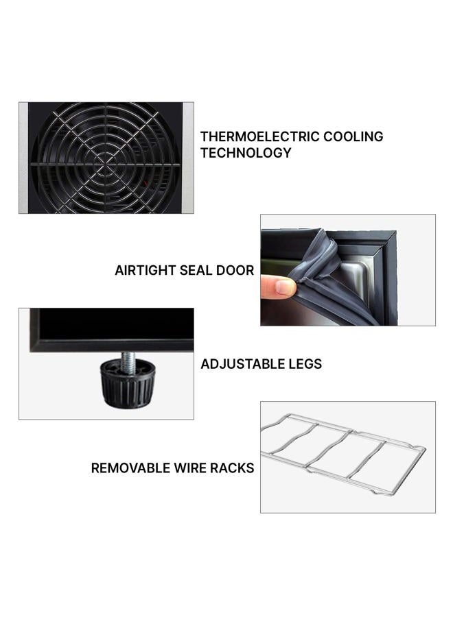 Koolatron WC12DZ, Dual Zone Thermoelectric Cooler 12 Bottle Capacity with Digital Temperature Controls-Wine Cellar with Quiet Cooling Power and 4 Removable Shelves, Black/Silver - Image 5