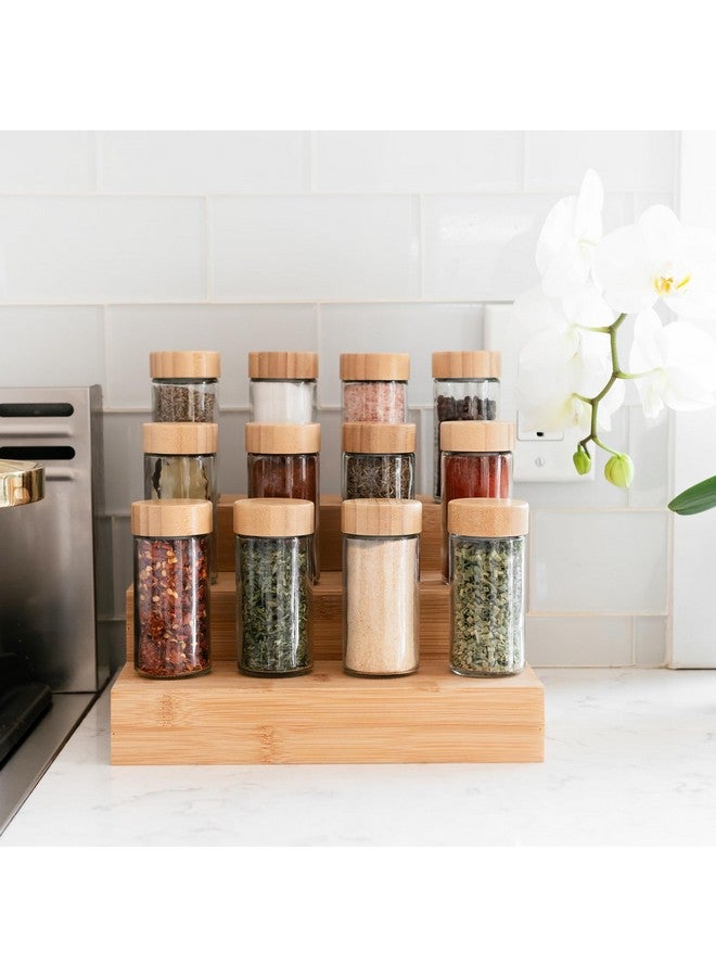 Savvy & Sorted SAVVY & SORTED Glass Spice Jars with Label, 24PK Round Bamboo Jar Spices Set 4oz, 374 Spice Labels, Pepper Grinder, Empty Herb Seasoning Containers, Funnel and Shaker Lids  - Image 2