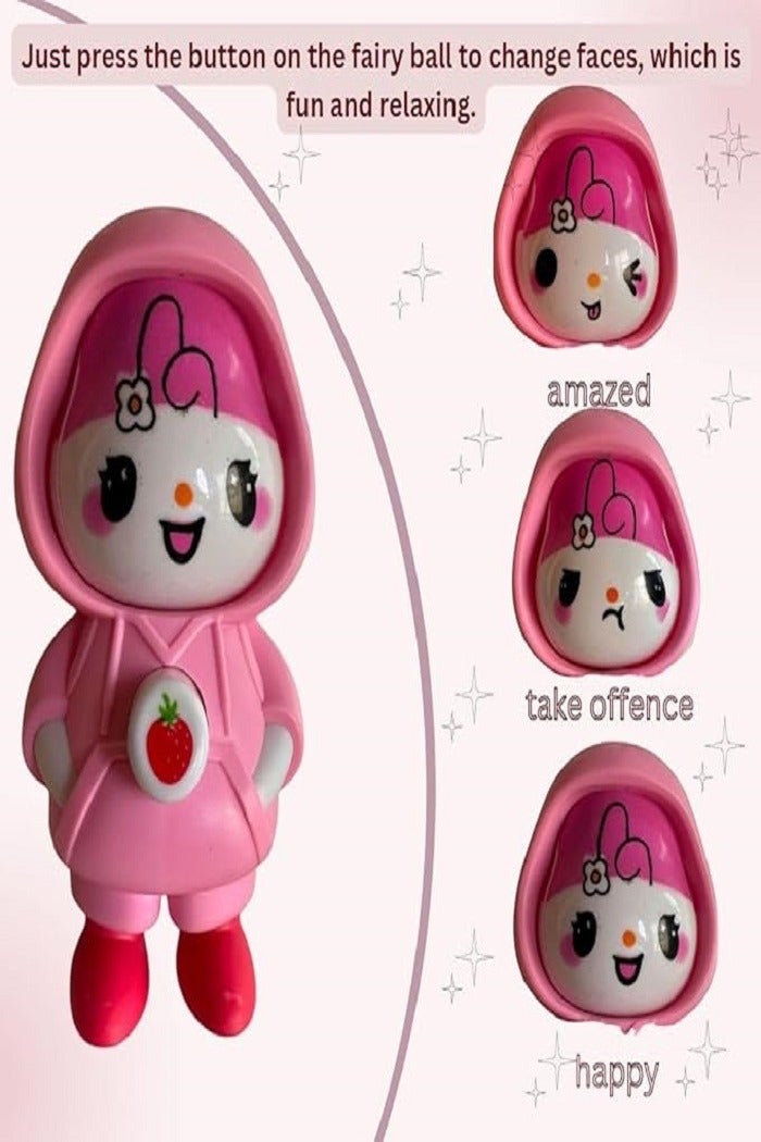 Face Changing Keychain Doll, Cartoon Character with 3 Expressions, Toy Key Holder for Bags and Cars - Image 2