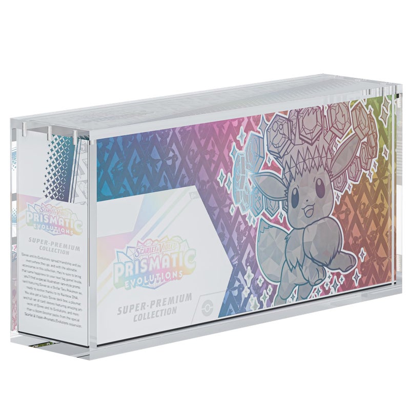 Dinavio Crafthouse Prismatic Evolutions SPC Box Acrylic Display Case with Magnetic Lid 8 5mm Thick Acrylic with 5x3mm Magnets Compatible with Prismatic Evolutions SuperPremium Collection Box