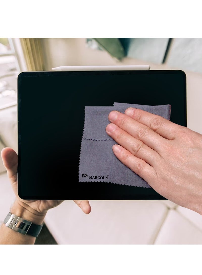 MARGOUN 12 Pack Microfiber Cleaning Cloth Premium Cloth for Glasses Lens Screens & More Black Grey  - Image 3