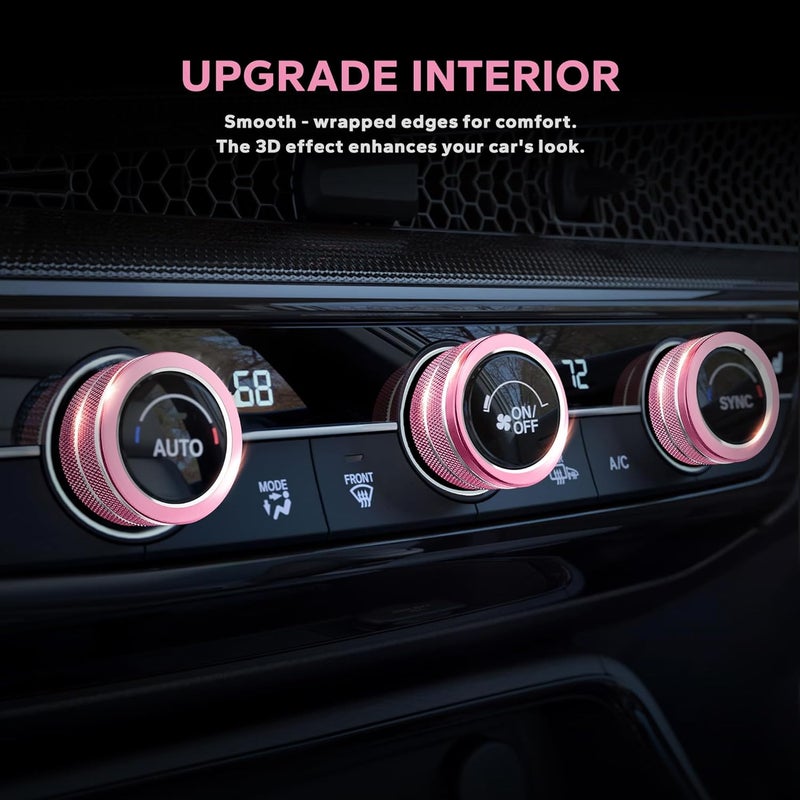 Polodunn 11pcs Pink Knob Cover Set for Honda Civic, CRV, and Acura Integra (2022-2025) - Image 4