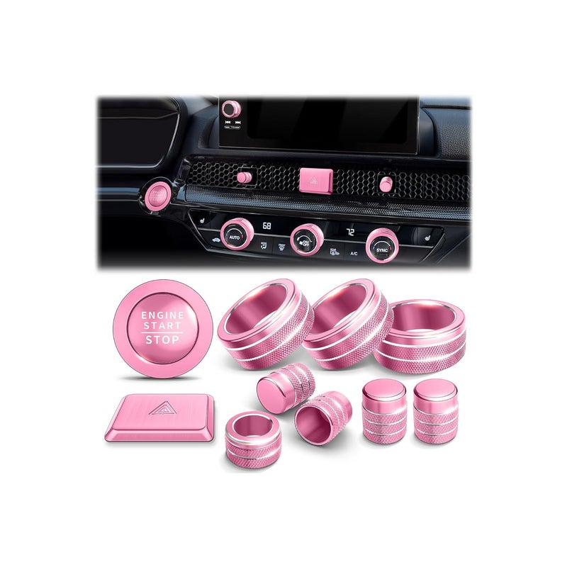 Polodunn 11pcs Pink Knob Cover Set for Honda Civic, CRV, and Acura Integra (2022-2025) - Image 1