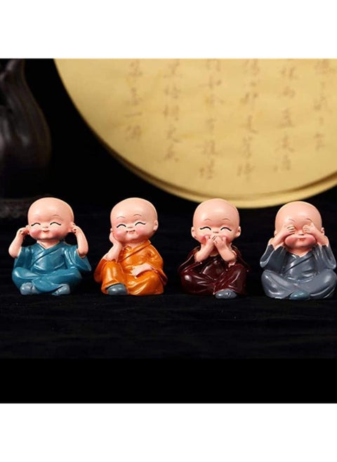 Little Resin Monk Figurines - Set of 4