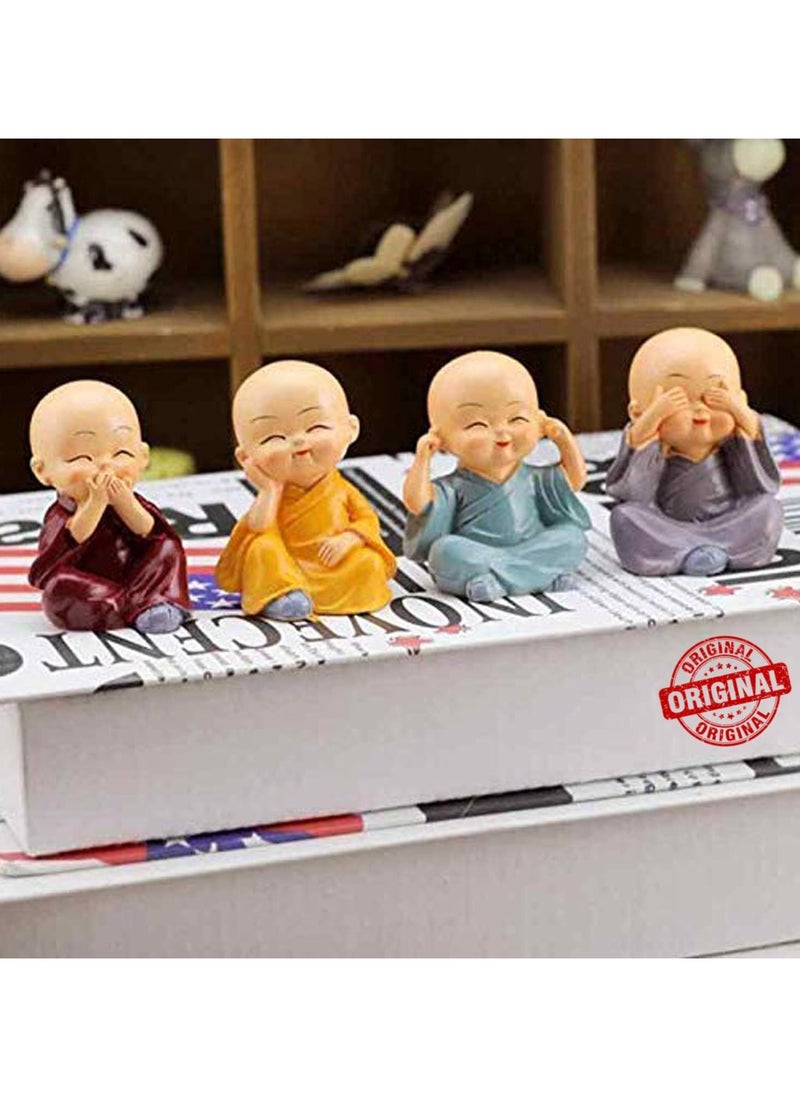 Little Resin Monk Figurines - Set of 4