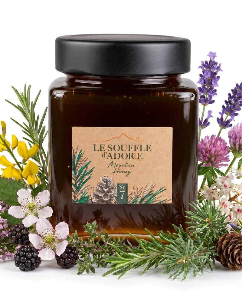 Le Souffle d'Adore Forest Mountain Honey | 100% Pure Natural Honey, Rich & Robust, Award-Winning, 250g Glass Jar - Image 1