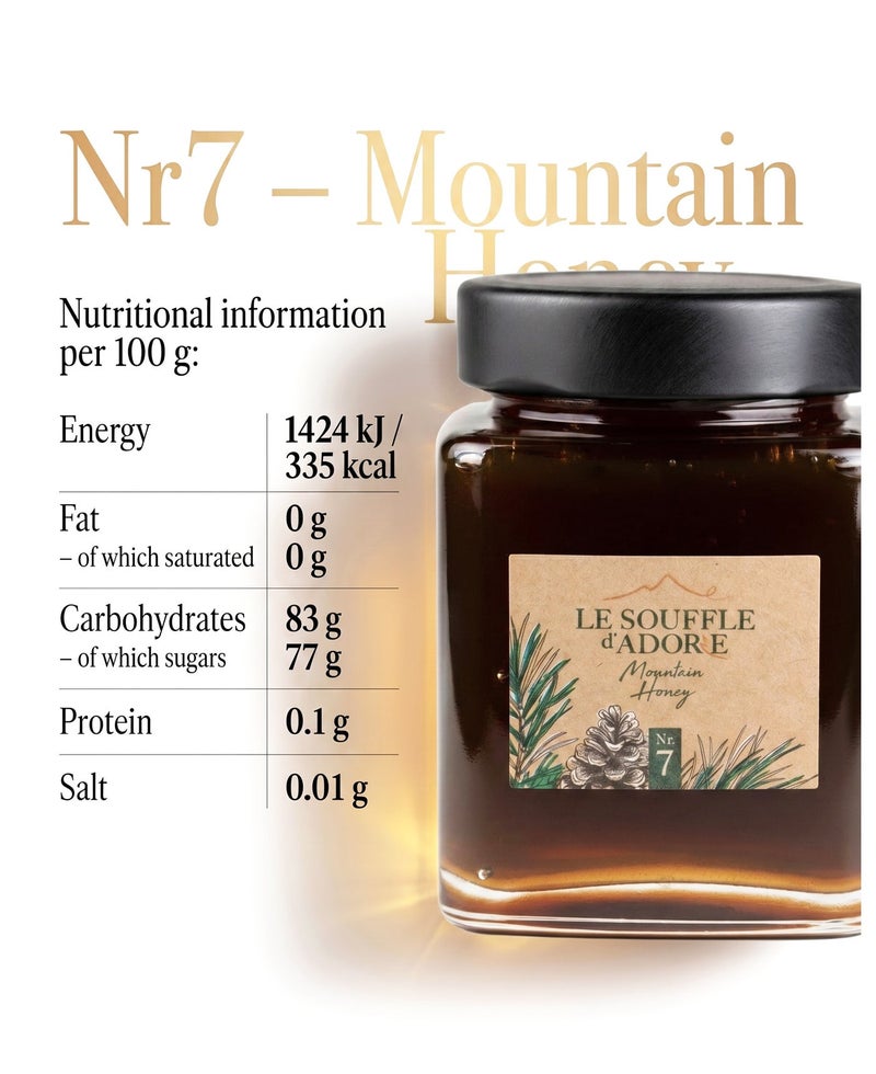 Le Souffle d'Adore Forest Mountain Honey | 100% Pure Natural Honey, Rich & Robust, Award-Winning, 250g Glass Jar - Image 2
