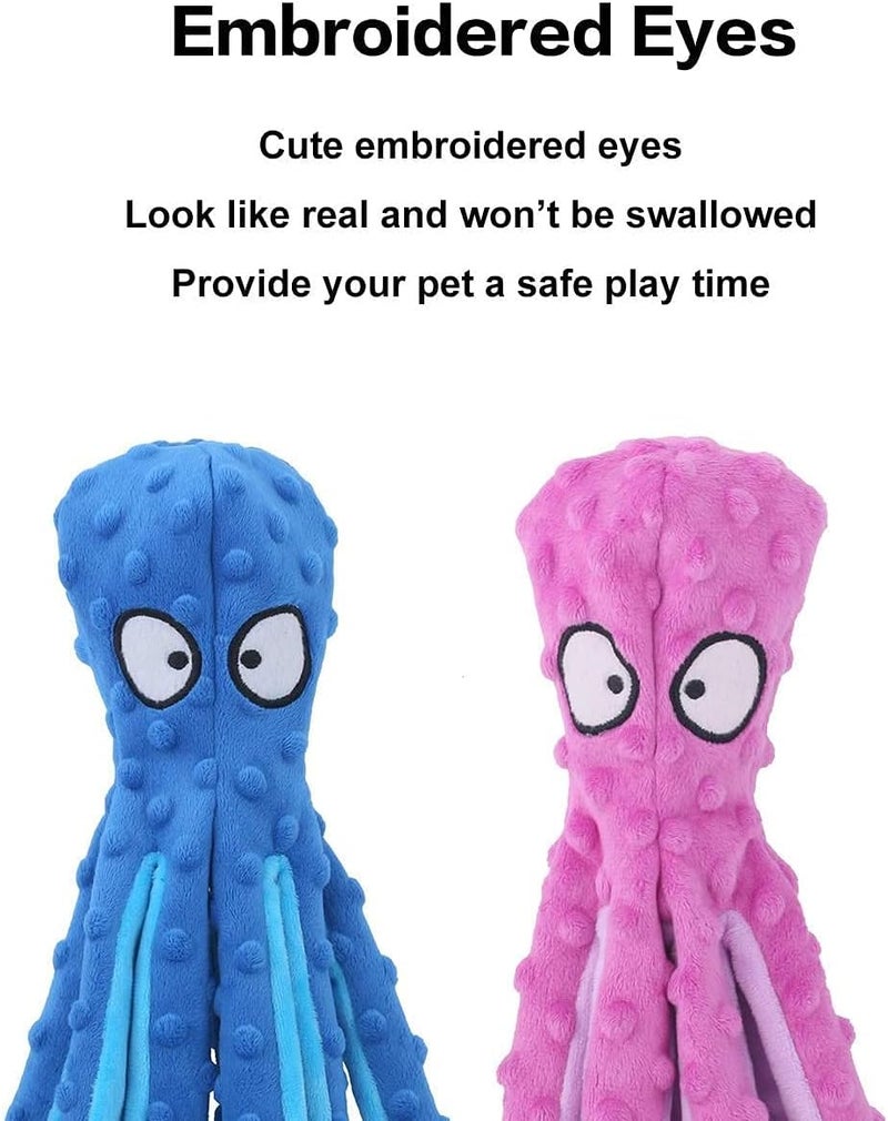 N.C NC Dog Squeak Toys No Stuffing Crinkle Plush Dog Toys for Puppy Teething, Durable Interactive Dog Chew Toys for Small to Medium Dogs Training and Reduce Boredom, 2 Pack (Blue+Purple) - Image 3