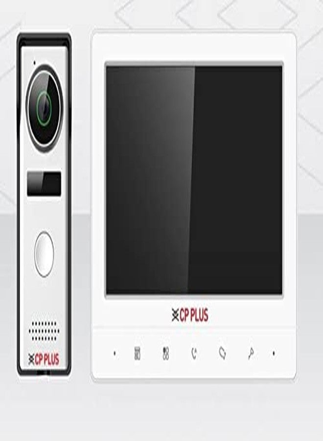 CP PLUS 7" TFT Screen Video Intercom Kit with Waterproof Camera and Touch Screen | CP-UVK-701A, White