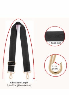 Y&D Purse Straps, 2 PCS Wide Strap Adjustable Replacement Shoulder Crossbody Handbag Strap, Black  - Image 2
