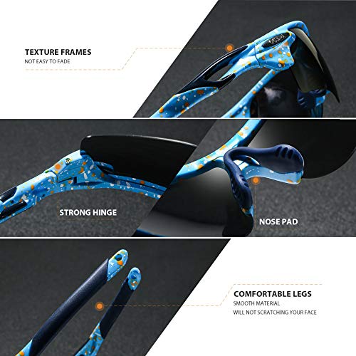 Bevi Polarized Sports Sunglasses for Men Women Baseball Running Cycling Golf Tr90 Durable and Ultralight Frame 2735C1 - Image 3