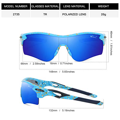 Bevi Polarized Sports Sunglasses for Men Women Baseball Running Cycling Golf Tr90 Durable and Ultralight Frame 2735C1 - Image 2