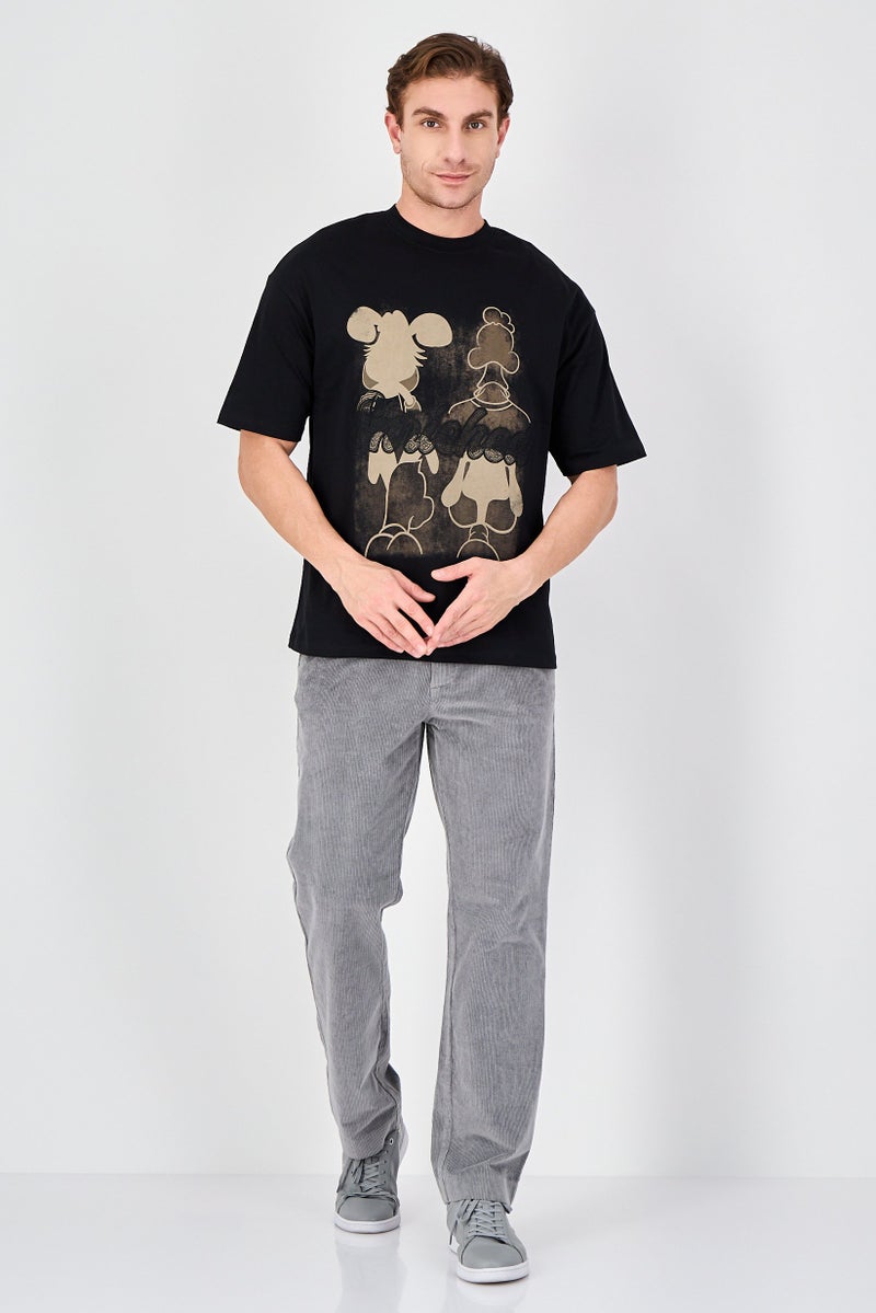 Ketch Men Crew Neck Short Sleeve Graphic Print T-Shirt, Black - Image 4