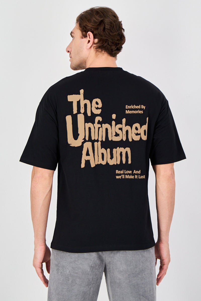 Ketch Men Crew Neck Short Sleeve Graphic Print T-Shirt, Black - Image 3