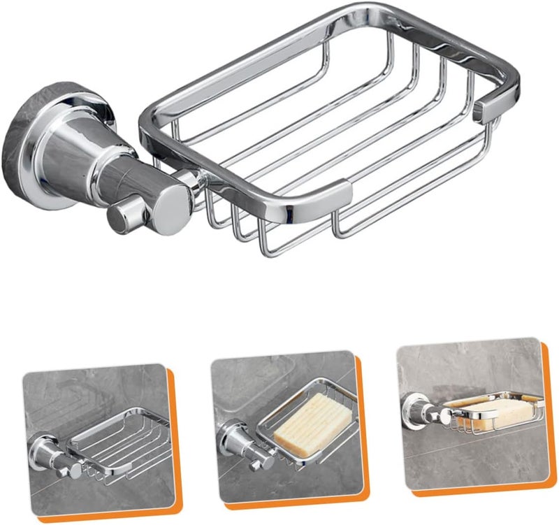 PRETYZOOM Soap Dish Holder Punch Shower Soap Tray Wall-Mounted Rustproof Bathroom Organizer Easy Installation Draining Design Suitable for Kitchen and Bathroom Use - Image 2