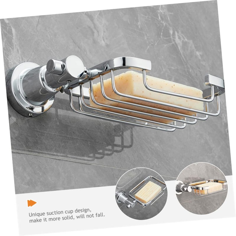 PRETYZOOM Soap Dish Holder Punch Shower Soap Tray Wall-Mounted Rustproof Bathroom Organizer Easy Installation Draining Design Suitable for Kitchen and Bathroom Use - Image 3