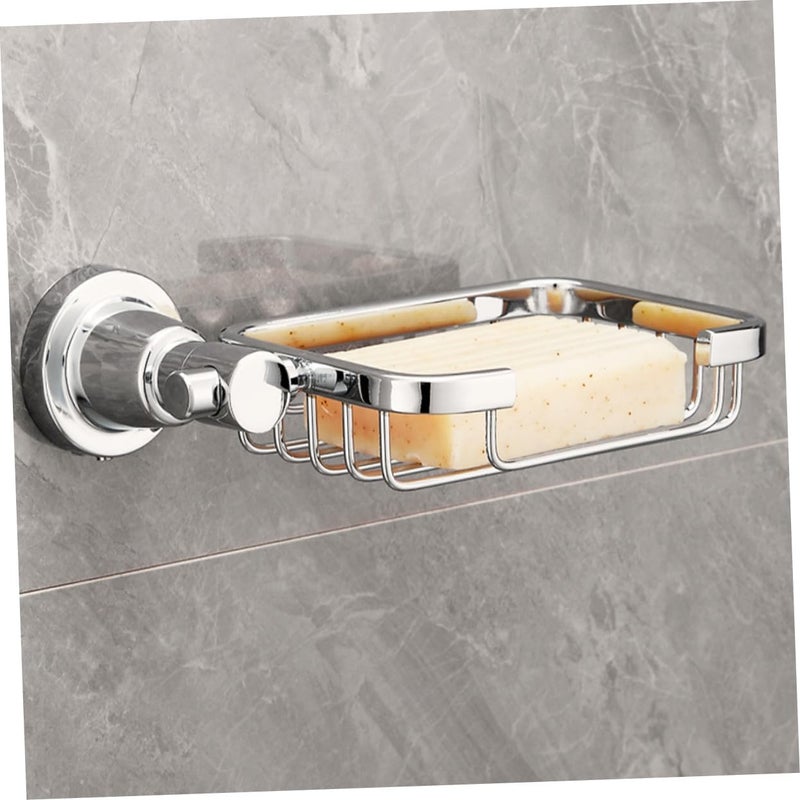 PRETYZOOM Soap Dish Holder Punch Shower Soap Tray Wall-Mounted Rustproof Bathroom Organizer Easy Installation Draining Design Suitable for Kitchen and Bathroom Use - Image 5