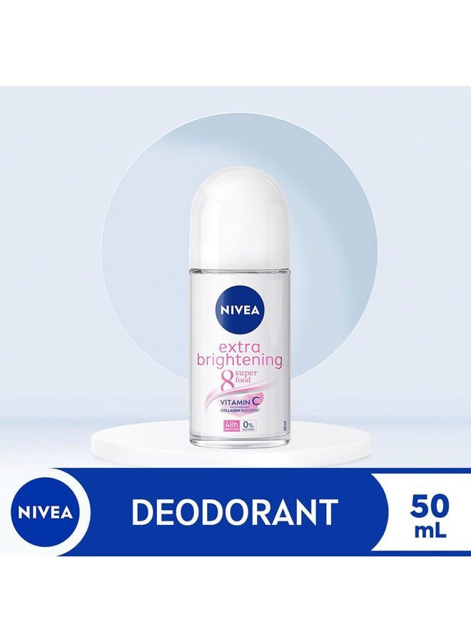 Nivea مزيل العرق نيفيا لتفتيح البشرة عناية إضافية 48 ساعة رول أون: 50 مل. (عبوة من 3) - Image 3