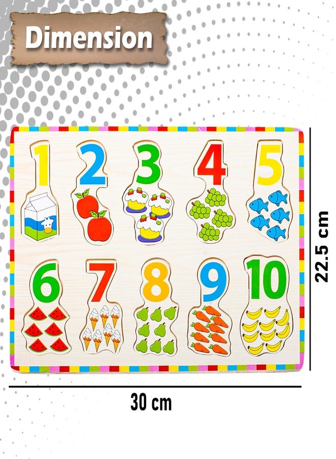 ويش كي لعبة أحجية لوحة الأرقام من ويشكي مع رسومات توضيحية، مونتيسوري للأطفال في مرحلة ما قبل المدرسة، أحجيات تعليمية خشبية للتعلم المبكر، متعددة الألوان، 3 سنوات فأكثر (عبوة من قطعة واحدة) - Image 2