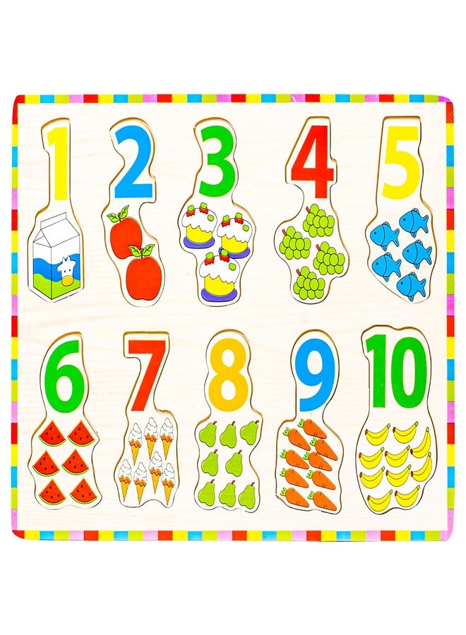 ويش كي لعبة أحجية لوحة الأرقام من ويشكي مع رسومات توضيحية، مونتيسوري للأطفال في مرحلة ما قبل المدرسة، أحجيات تعليمية خشبية للتعلم المبكر، متعددة الألوان، 3 سنوات فأكثر (عبوة من قطعة واحدة) - Image 1