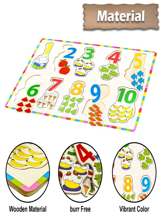 ويش كي لعبة أحجية لوحة الأرقام من ويشكي مع رسومات توضيحية، مونتيسوري للأطفال في مرحلة ما قبل المدرسة، أحجيات تعليمية خشبية للتعلم المبكر، متعددة الألوان، 3 سنوات فأكثر (عبوة من قطعة واحدة) - Image 5