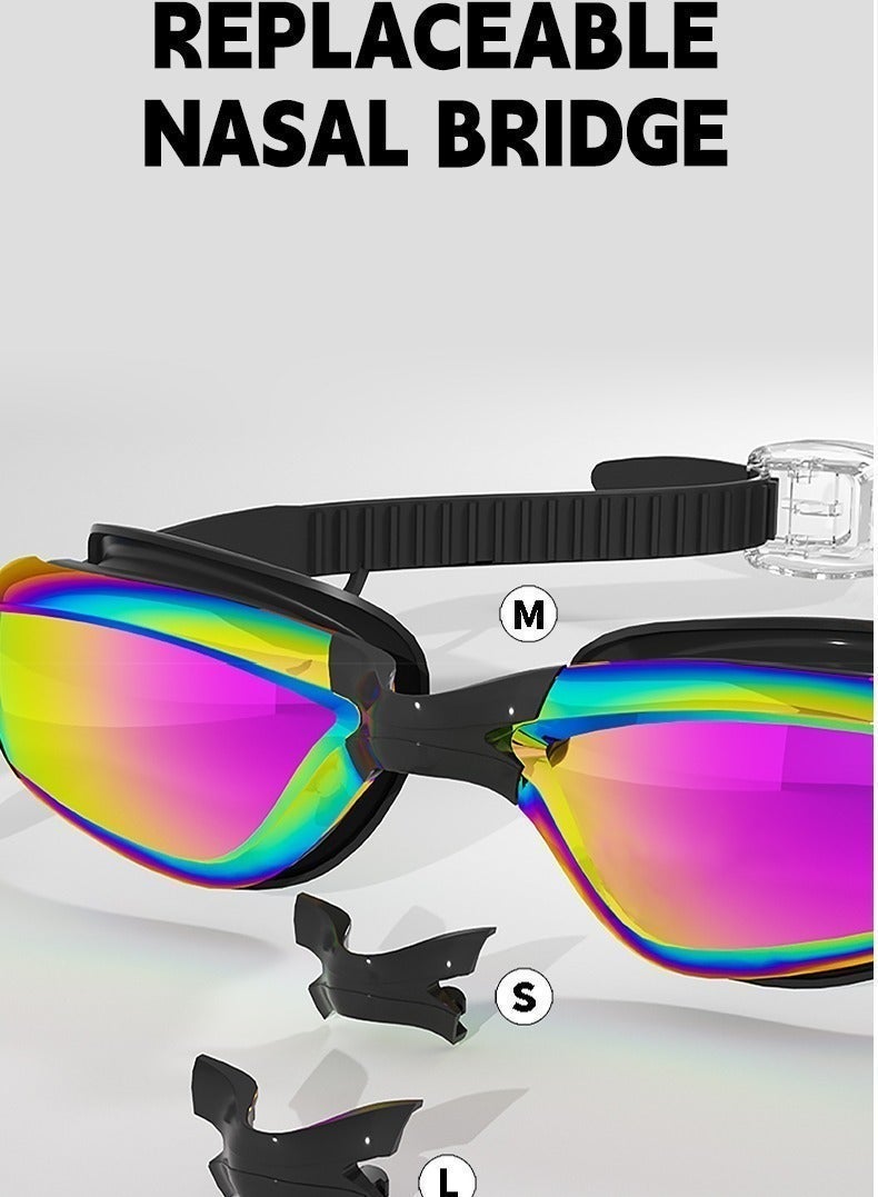 أكسبيه 5 في 1 نظارات سباحة مضادة للضباب -مجموعة النظارات المزودة بغطاء سباحة، سدادات الأذن، مشبك الأنف، نظارات مقاومة للتسرّب -نظارات سباحة مقاومة للماء يمكن أن تحجب الأشعة فوق البنفسجية بفعالية -ملائمة للرجال والنساء (وردي اللون) - Image 3