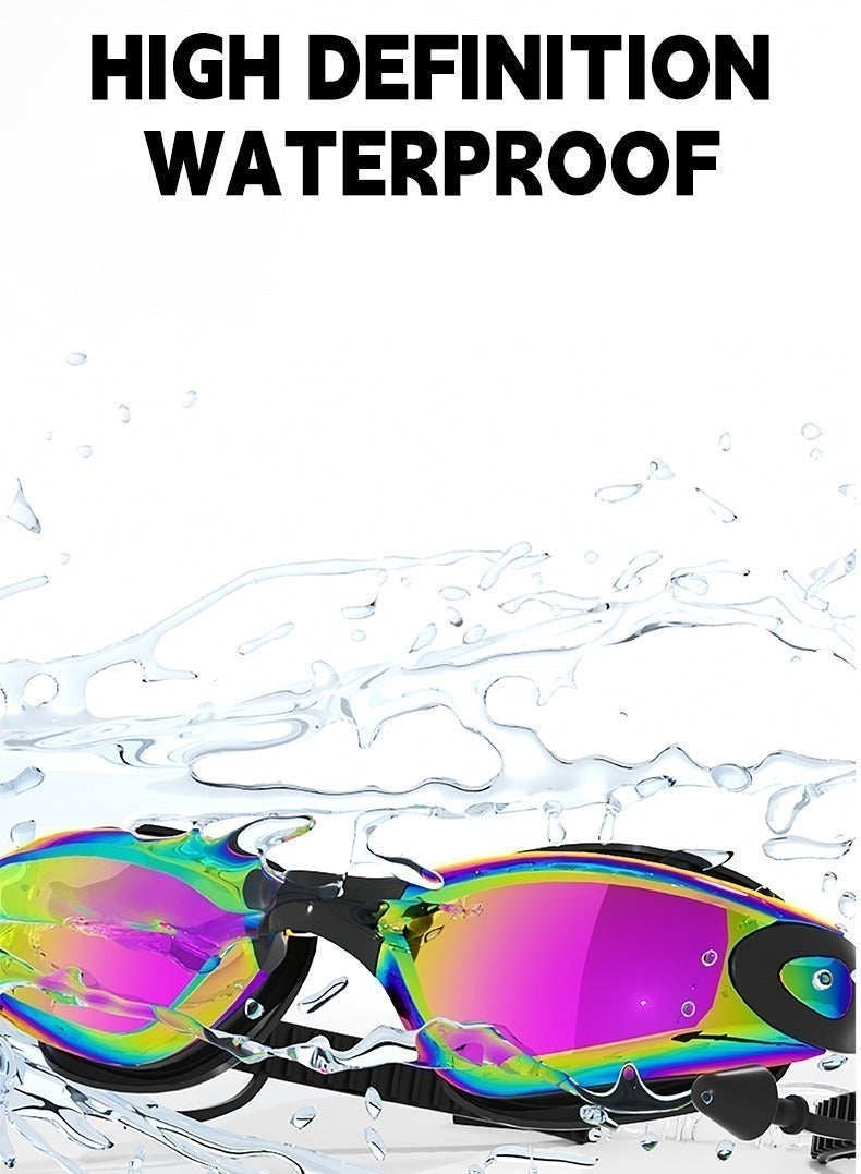 أكسبيه 5 في 1 نظارات سباحة مضادة للضباب -مجموعة النظارات المزودة بغطاء سباحة، سدادات الأذن، مشبك الأنف، نظارات مقاومة للتسرّب -نظارات سباحة مقاومة للماء يمكن أن تحجب الأشعة فوق البنفسجية بفعالية -ملائمة للرجال والنساء (وردي اللون) - Image 4