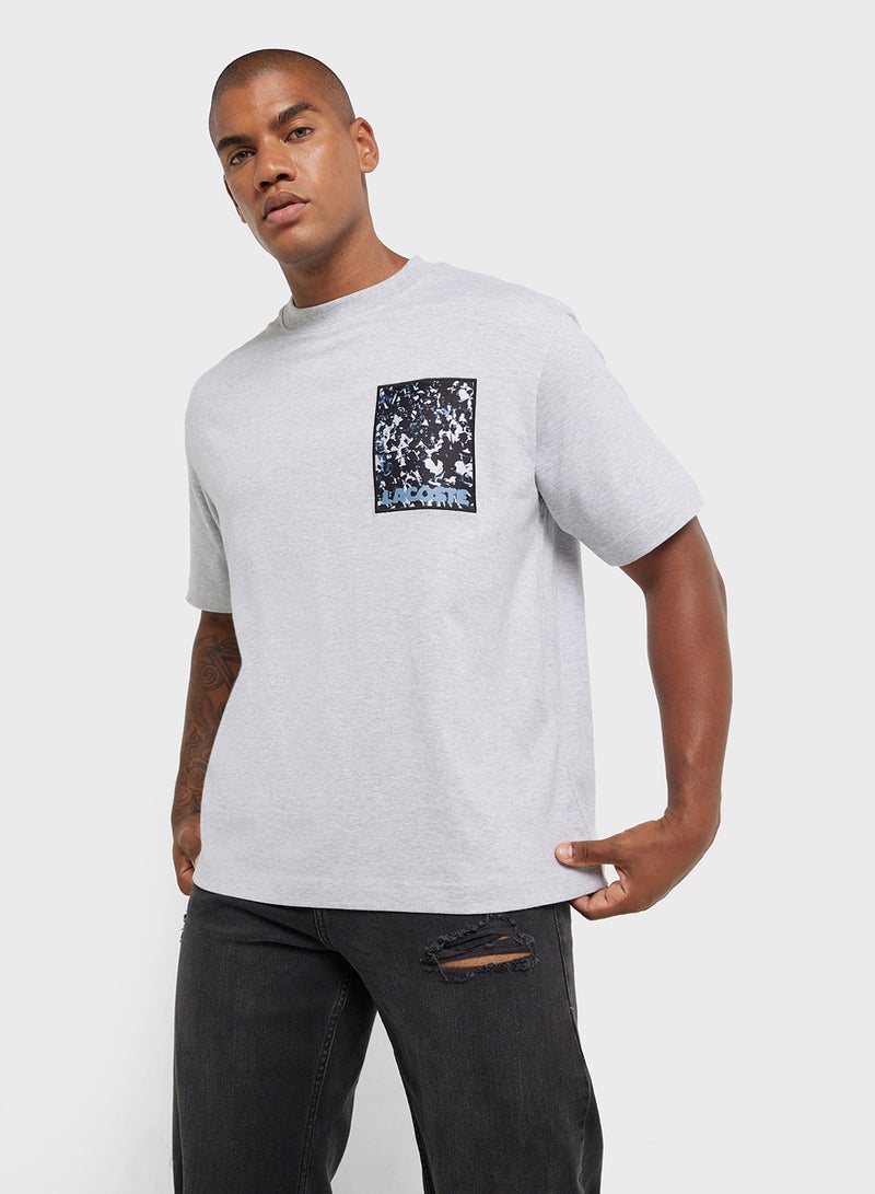 LACOSTE Logo Graphic Crew Neck Short Sleeve T-Shirt  - Image 1