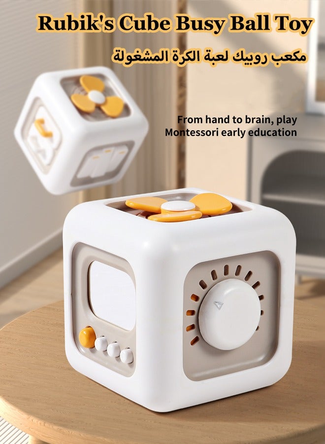 Children's Rubik's Cube Busy Ball Toy Rubik's Cube Busy Ball Montessori Early Education Baby Intelligence Training Hexahedron Busy Box ﻿Suitable for infants aged 6-24 months - Image 1