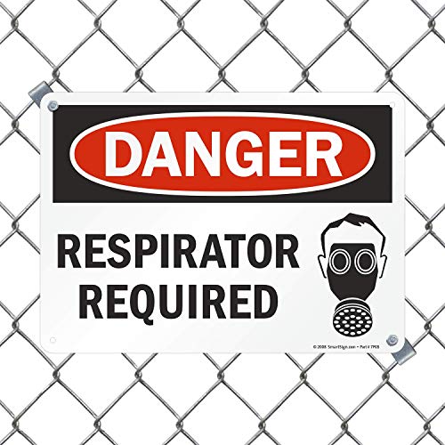 SmartSign "Danger - Respirator Required" Sign | 10" x 14" Aluminum - Image 3