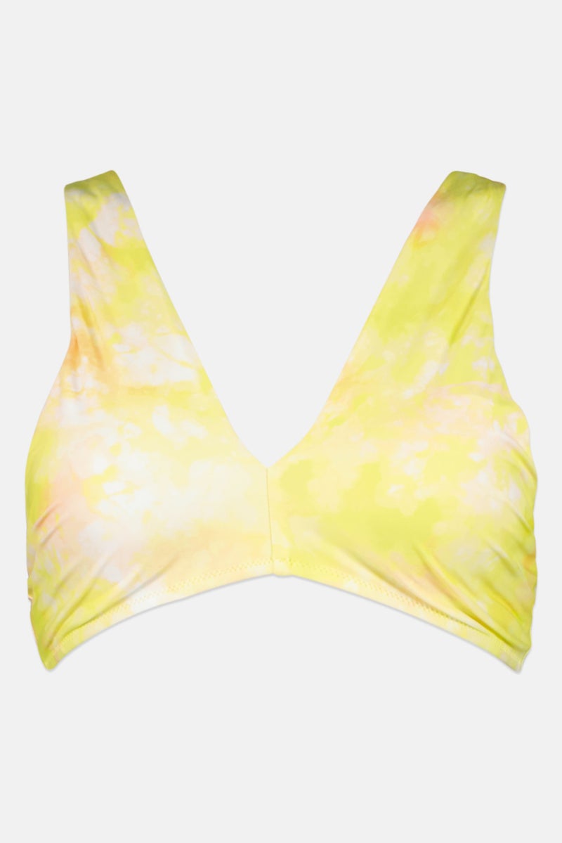Aerie Women Marble Print Padded Bikini Top, Lime Green  - Image 1