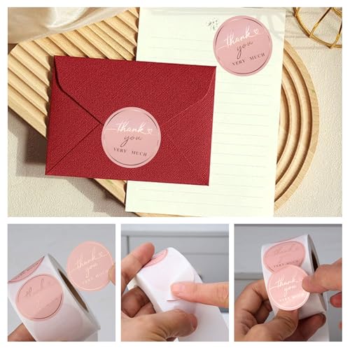 IBAKE 500 PCS Thank You Stickers 1.5 Inch – Blush Pink with Rose Gold Foil | Waterproof, Tear-Resistant Labels for Small Business, Packaging, Envelopes, Boxes, Cards, Gifts, Orders, Wedding Supplies - Image 4