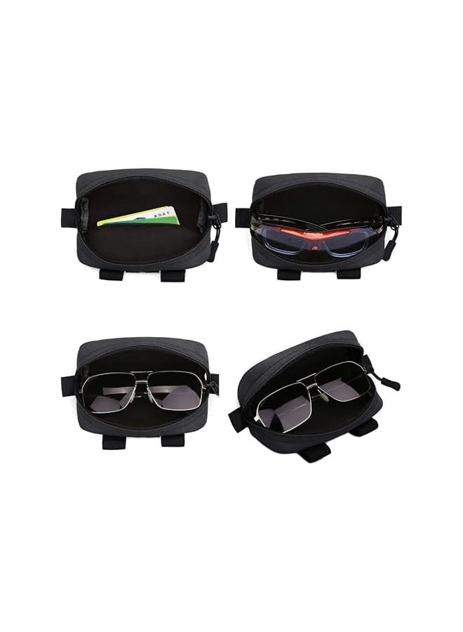 PROMASS Sunglasses Hard Case, Portable Molle Zipper Nylon Eyeglasses Carrying Case with Clip, Shockproof Protective Box, Men Nylon Waist Belt Sunglasses Pack, Outdoor Clutch Bag with Clip(black)  - Image 3