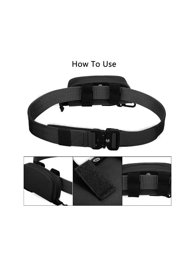 PROMASS Sunglasses Hard Case, Portable Molle Zipper Nylon Eyeglasses Carrying Case with Clip, Shockproof Protective Box, Men Nylon Waist Belt Sunglasses Pack, Outdoor Clutch Bag with Clip(black)  - Image 5