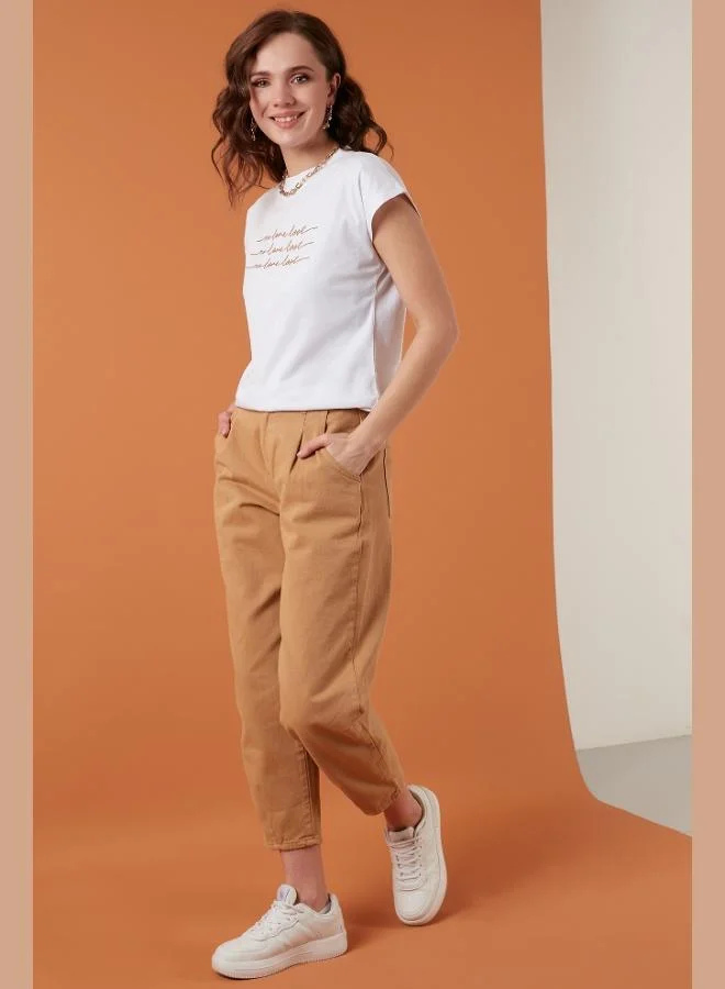 Lela Lela Printed Crew Neck 100% Cotton T Shirt Women's T-Shirt 5864217