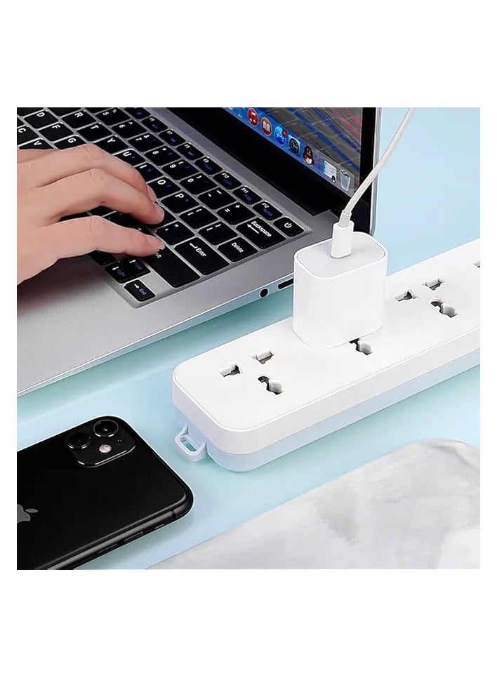 جرين تايجر مقبس تمديد 13A4 مع كابل بطول 3 أمتار، 4 مقابس عالمية - سلك تمديد مع مصراع أمان ومؤشر LED - 2500 واط، قابس تمديد المملكة المتحدة (أبيض) - Image 4