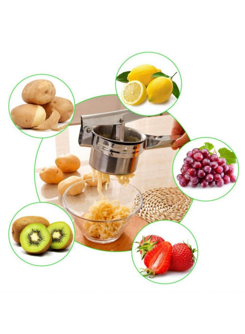 1 قطعة هراسة بطاطس مع 3 أقراص قابلة للتبديل - هراسة فواكه متعددة الوظائف - مستلزمات مطبخ - هراسات طعام من الفولاذ المقاوم للصدأ - Image 4